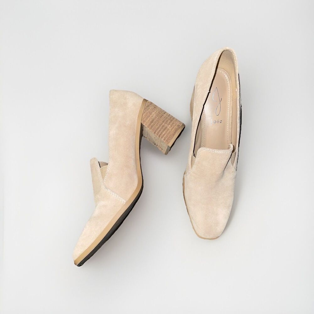 Joie women beige suede loafer heels Wevenly  shoes US 9 Euro 40